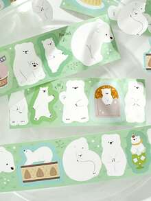 1卷合成纸模切和纸胶带，极地邮件系列，可爱动物主题剪贴簿胶带 - 彩色 - 查看 8