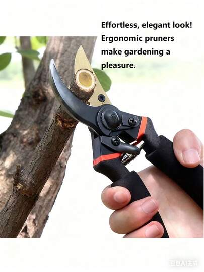 Ciseaux de taille de jardin ergonomiques et robustes - Taille-branches en acier inoxydable pour arbres fruitiers/petites branches/fleurs/herbes, poignée confortable, sécateurs de jardinage durables pour le jardinage domestique