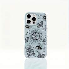 Phone God Teléfono con patrón de meteorito plegado en 3D - Diseño simple y moderno, amigos y familiares - Compatible 12 12 Pro 12 Pro 13 13 Pro 14 14 Plus 15 15 Pro 11 16 16 Pro, teléfono diario, patrón de meteorito - azul claro - Ver 1