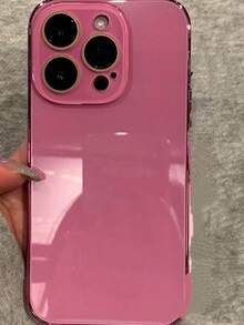 Ins-Style Solid Color Naked Machine Texture Straight Edge Self-Adhesive Lens Film Protective Case Compatible With IPhone 16 Pro Max, 13, 14 Pro, 16, 15 Pro Max, Minimalist, Anti-Fingerprint, Full Coverage