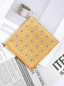 1pc Men's Fashion Floral Pattern Pocket Square, Suitable For Business, Banquet, Wedding, Party And Holiday Matching - A - View 15