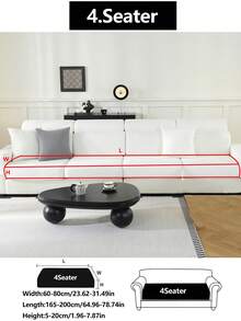 1件装弹力加厚保暖沙发套，防滑全包覆式沙发座套，四季皆宜，加厚面料，可机洗，防尘，宠物友好，装饰性沙发保护套，适用于卧室、办公室、客厅组合式沙发和L型沙发，1/2/3/4人座。 - 白色 - 查看 13