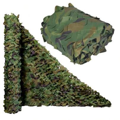 1*2M Red de Camuflaje, persianas de Malla para decoración de Caza, Patio, Campamento, fotografía, Granja, Refugio, ocultación de Coche, Fiesta, telón de Fondo, Cortina, Cubierta de toldo