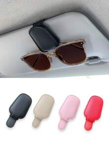 Giá đỡ kính xe hơi, kẹp kính râm, hộp đựng kính da từ tính, kẹp thẻ vé xe hơi, phụ kiện che nắng xe hơi, đồ dùng cần thiết cho xe hơi, phụ kiện xe hơi dễ thương, đồ dùng du lịch, phụ kiện ngày lễ, quà tặng unisex - Nhiều màu - Xem 3