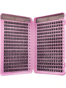 448pcs Lashes Clusters D Curl Individual Eyelashes, With Bond And Seal, Eye Brush, Tweezers Kit For Beginner Friendly, Soft And Natural Look Fake Lashes For Enlarge Eyes Makeup Beauty, Thick&Natural Fluffy Diy Segmented Lashes - Multicolor - View 7