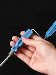 1pc Steel Wire Drain Cleaner, Bathroom Pipe Cleaning Tool, Flexible Steel Wire Sink Drain Clog Remover, Toilet Blockage Unclogging Manual Plunger, Spring Drain Cleaning Tool, Manual Drain Unclogger - Multicolor - View 5