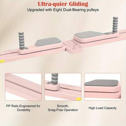 Foldable Ski Machine Exerciser & Leg Split Trainer, Portable Home Fitness Equipment For Strength, Cardio, And Glute Workouts, Body Toning Slider Board