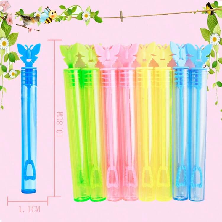 10/20/50/100个装心形试管空瓶，泡泡棒，婚礼泡泡水管，派对装饰，便携式试管玩具 - 彩色 - 查看 1