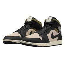 Nike Air Jordan 1 Mid SE Off Noir Medium Olive HV4091-102 Men Fashion Sneakers New - Off Noir 中等橄欖 - 查看 4
