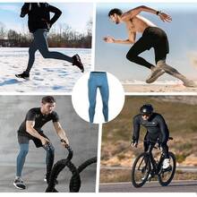 Pantalones de Compresión para Hombre, Licra Deportiva Larga Interior, Mallas Ajustadas para Hombre, Elásticas para Hacer Ejercicio, Atléticas, Frescas, Secas para Hacer Ejercicio, Gimnasio - Azul niebla - Ver 7