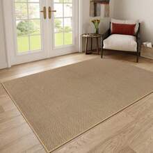 Lahome - Alfombra de granja para sala de estar alfombra grande de área neutra de 5 x 8 pulgadas para recámara comedor beige antideslizante resistente a las manchas para entrada de oficina - 5x8 pies - Ver 2
