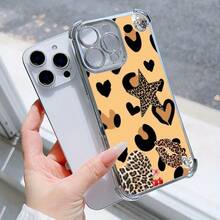 Funda de Teléfono con Diseño de Estampado de Leopardo y Elemento Decorativo para  16, 16e, 16 Plus, 16 Pro, 16 Pro Max,  15, 15 Plus, 15 Pro, 15 Pro Max, 14, 14 Plus, 14 Pro, 14 Pro Max, 13, 13 Pro, 13 Pro Max, 12, 12 Pro, 12 Pro Max, 11, 11, 11 Pro Max, 7, 8, X, XS, Antimanchas, a la Moda, a Prueba de Golpes en las Cuatro Esquinas - Colores mixtos - Ver 8