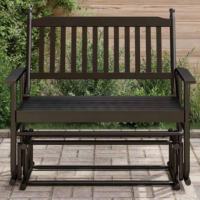 vidaXL Schaukelbank Schwarz 118x70x104,5 Cm Massivholz Pappel