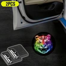 Multi-Pack Car Battery Powered LED Welcome Lights - Universal Car Door Decorative Atmosphere Lights - Suitable As Halloween, Valentine's Day, Thanksgiving, Christmas Gifts - Easy To Install, Personalized And Practical. - Bright Black - View 13