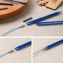 Precision Tools" Ergonomic Blue Interchangeable Knitting Needle Set, Includes Smooth Aluminum Circular Needles, Lightweight Connectors And Accessories, Blue Sewing Knitting Needles, Suitable For DIY Crafts And Beginner Christmas Gifts - 彩色 - 查看 5
