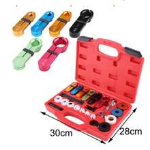 22-Piece Car AC Repair Kit - Refrigerant Line Quick Connect Release Tools - Fuel Line And Compressor Disconnect Set - Red - View 1