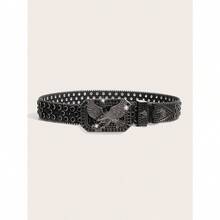 1pc Men's Heavy Duty Crystal Eye Studded Belt, Suitable For Daily Party Occasions Summer, School Fall, Autumn, Halloween Autumn-Winter Accessories,Suitable For Teens, Youth,Men,Casual, Outdoor, Athletic, Vacation, Graduation Gifts, Birthday, Daily Wear - 黑色 - 查看 6