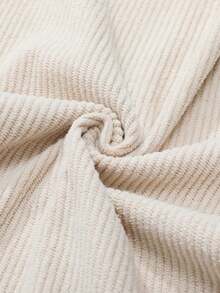 加大码男士灯芯绒宽松直筒裤，纯色休闲街头风长裤，适合春秋季穿着 - 杏色 - 查看 7