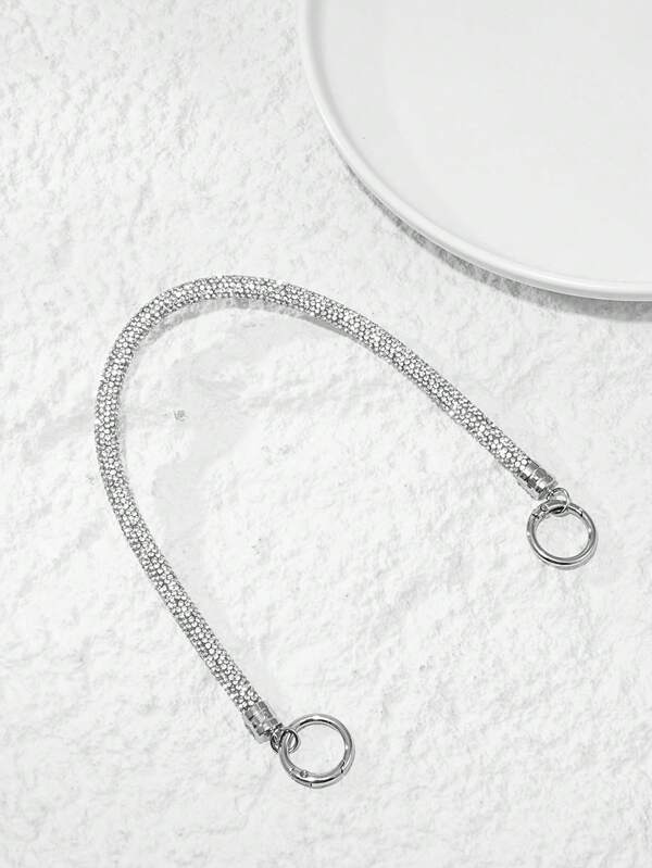 1 szt. Damska modna, błyszcząca torebka wieczorowa z kryształkami i grubym łańcuszkiem, odpowiednia do torebek wieczorowych i codziennych, ozdobny łańcuszek i duży pierścień otwierający, pasuje do wszystkich typów torebek