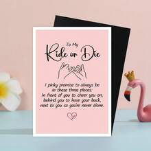 1PC Fun Friendship Card, My Best Friend Pink Promise, Galentine's Day Cards, Thanks, Missing You, The Perfect Gift For Your Best Friend - Multicolor - View 5