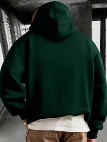 Plus Size Herren Kapuzenpullover Lässiger Straßen Hoodie Druckmuster - Schwarz - Übersicht 10