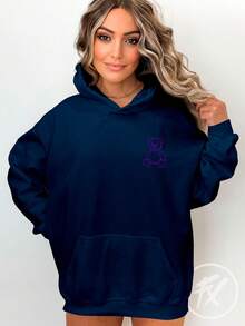 Bear Sweatshirt Be Yourself Be Yourself Humor Bear  3160 - Azul Marino - Ver 5