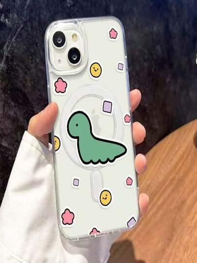 Lindo dinosaurio cerdito funda magnÉtica para teléfono cuerpo completo magsafe SOCIETE de caga Protection antillanuazos que no amarilla cubiera transparente para telé fono inteligente Regalo para Apple Phone 11/11 Pro/11 Pro Max 12/12 Pro/12 Pro Max/13/13 Pro/13 Pro Max/14/14 Plus/14 Pro/14 Pro Max/15/15 Plus/15 Pro/15 Pro Max/16/16 Pro/16 Plus/16 Pro Max/16E/X/XS/XSMax/TPU Estuche protector de material, Protector magn Ético de teléfono 2 en 1 de dibujos animados, el mayor regolo de cumpleaños para tus amigos y familias, adecuado tanto para homestres como para mujeres