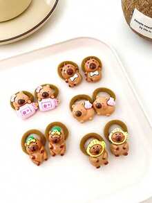 10/20PCS Children's Kapibala Small Rubber Band Girl's Hair Accessory Thumb Loop Hair Rope Does Not Hurt The Hair High Elastic Hair Rope - Multicolor - View 8