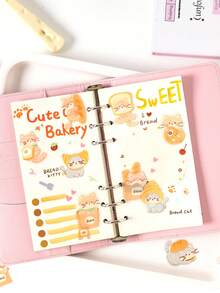 4pcs Pet Planner Stickers, Cute Pet Tea Party Series, Adorable Pet Theme Planner Stickers - Multicolor - View 6