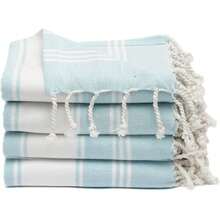 Cotton Turkish Beach Towel Towels Oversized 36"X72" Pool Absorbent Extra Large Quick Dry Sand Travel Towel (Aqua Blue, 4 Pack),26725256 - 藍色 - 查看 1