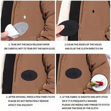 2/4pcs Feather Down Jacket Patches, Self-Adhesive, Seamless, High-End Clothing Repair, Leather Garments, Holes, Black Embroidered Fabric Patches, Jacket Patches, Sewing Patches, Clothing Patches, Garment Care Solution, Clothing Hole Repair, Embroidered Badges, Clothing Repair Stickers, Minimalist Repair Look, Understated Repair Style, Durable Fabric Structure, Enhanced Patch Durability - Multicolor - View 11