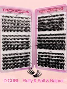 Rikuaild 530/590片假睫毛套装，卷度分别为30D+40D+50D+60D+80D+100D，自然蓬松柔软，包含睫毛胶、镊子和睫毛刷，方便在家DIY佩戴。 - 彩色 - 查看 2