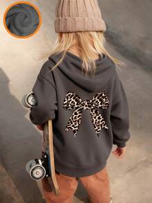 Funny Print Thermal Lined Pullover Sweatshirt Sweatshirt For Young Girls, Warm & Comfortable For Autumn/Winter - Dark Grey - View 6