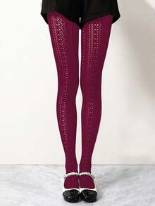 1-Pack Women's Sexy Floral Jacquard Fishnet Tights – Summer High-Stretch French Elegant Pantyhose With Wide Opening, Hollow-Out Mesh Stockings & Vintage Botanical Design – Classic Style