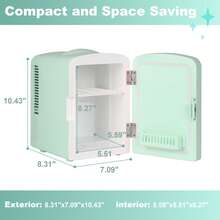 iceBlue LED Mirror Skincare Refrigerator- 4L Mini Fridge For Makeup & Drinks - Car/Home Portable Cooler