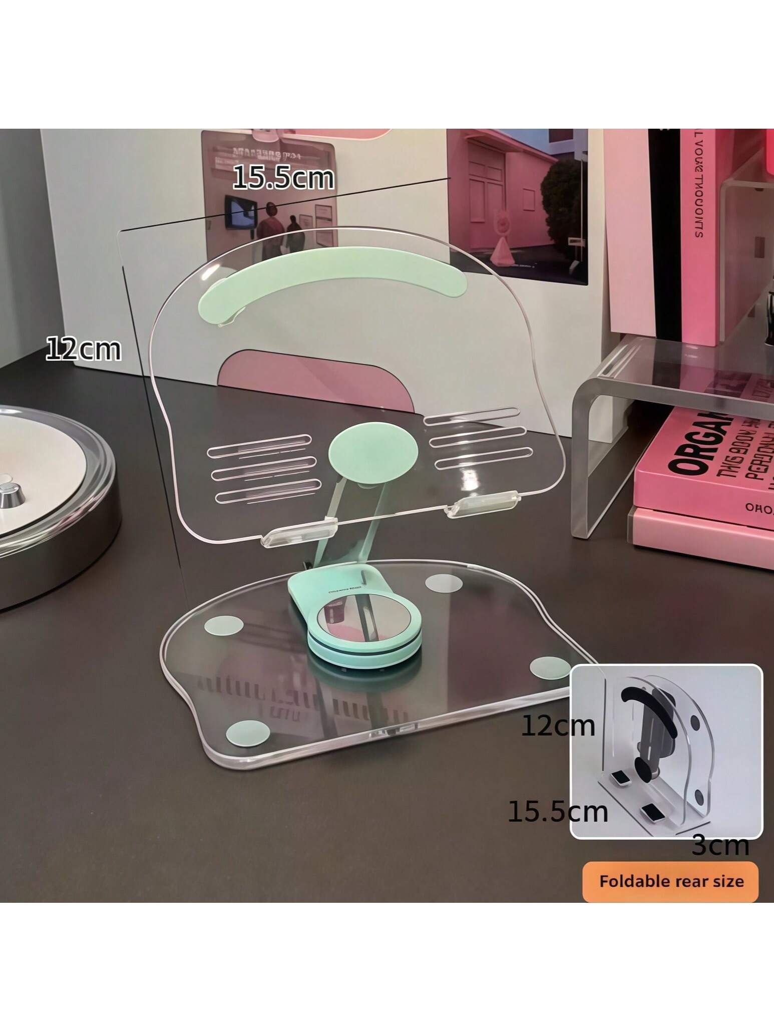 حامل أكريليك للكمبيوتر اللوحي قابل للدوران 360 درج...