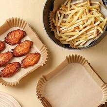 50/100pcs Air Fryer, Paper Air Fryer Liner, Paper Basket Bowl, Homemade Sweets, Family Gatherings, Party Events, Kitchen And Bakery, Baking Pan, Oven Accessories, Baking Tools, Kitchen Gadgets, Kitchen Accessories Back To School Round And Square Randomly Shipped - Nhiều màu - Xem 2