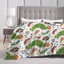 Cozy Caterpillar-Themed Flannel Throw Blanket - Ultra-Soft, All-Season Comfort For Sofa & Bed, Modern Digital Print Design, Machine Washable Polyester, Perfect For Travel, Camping & Naps, Flannel, Unique Holiday Gift, Cozy Flannel Blanket - Multiple Sizes Available, Ultra Soft For Sofa/Bed, Winter Necessity - 彩色 - 查看 6