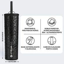 Termos para Cafe con Doble Pico, Vasoérmico de Acero Inoxidable con Pajita, Fría (24 horas), para Hombres y Mujeres, Libre de BPA, Regalo (25 oz / 740 ml, Instinto Real) UZVZ - Instinto Real - Ver 9