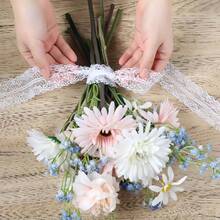 4 Rolls, 10 Yards Per Roll, White Tassel Decoration Set - 4 Lace Designs + Jute Strings, All-In-One Handmade Starter Kit, Suitable For Bridal DIY Gift Wrapping, Bouquet Decor, And Invitation Sealing - White - View 8