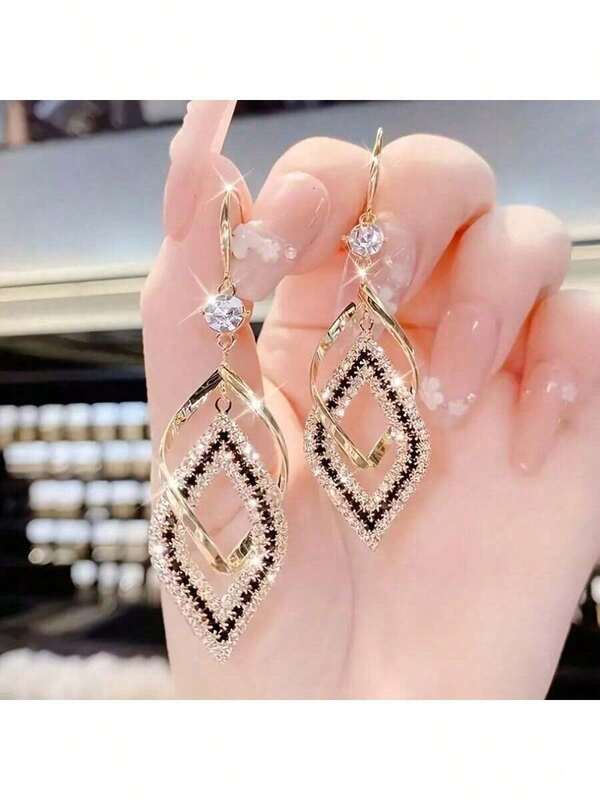 Elegant Golden Square Earrings, Retro Bohemian Style, Suitable Casual Wear Or Giving, Fashionable Holiday Gifts, Birthday Gifts