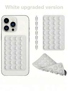 1/4pcs Silicone Suction Cup Phone Holder, 28 Independent Suction Cups Reusable Double-Sided Stand, Silicone Phone Grip, Suction Cup Phone Holder, Hands Free Phone Handle, Finger Ring Stand Compatible With Iphone & Android,It Is Suitable For Smooth Glass Back Cover Of Mobile Phone, Not For Rough Frosted Back Cover Of Mobile Phone,Suitable For Makeup, Fitness, Shower, Car And Kitchen Use