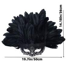 1 Bộ mặt nạ hóa trang dự tiệc dành cho nữ, mặt nạ lông vũ nửa mặt, mặt nạ bột đen, thích hợp cho lễ hội hóa trang, Giáng sinh, năm mới, trang phục dự tiệc, cosplay (lông vũ nhân tạo có thể tháo rời và sử dụng kép) - Nhiều màu - Xem 12