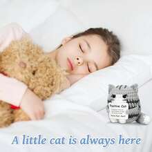 1pc Cute Cat Design, This Inspirational Crocheted Gray Cat Is Not Only A Toy, But Also A Pleasant Decoration. Use It To Decorate Your Desk, Living Room, Bedroom, Office, Desk Or Car. Interesting Cat Crochet Gifts Can Also Be Used As Pendants For Bags Or Key Chains, Which Will Add A Little Enthusiasm Wherever You Go. - Multicolor - View 7