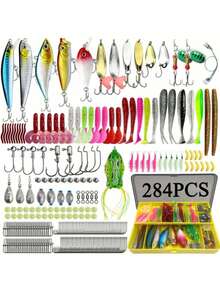 DaBen Fishing Lure Set 26/84/78/138/284pcs Soft Hard Baits Metal Jig Spoon Gear Layered For Bass Pike Crankbait Tackle Accessories