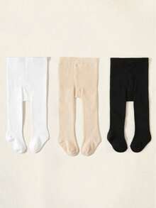 3 Pairs Black White Pink Baby Girls Seamless Mesh Leggings Tights, Toddler Stockings Soft Breathable Infant Pantyhose Travel Pants, Baby Essentials Daily Sports Dresser Leggings, Valentines Day Gift - Multicolor - View 22