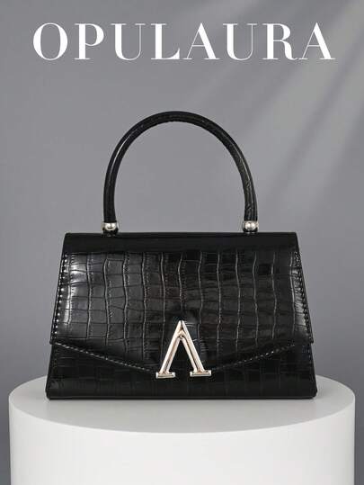 OpulAura Shiny European Metal Clutch Bag, Formal Crocodile Leather Evening Bag, Formal Party Handbag, Suitable For Party Girls, Ladies, Brides, Perfect For Parties, Weddings, Balls, Dinners/Banquets, Matching With Wedding Dresses, Formal Dresses, Prom Dresses, Birthday Dresses