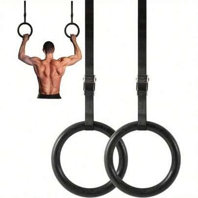 Supernic High-Grade Gymnastic Rings Pull Up Rings For Strength Training, Adjustable Nylon Straps, Gym Rings For Home Gym, Cross Fit, Fitness, Muscle Building