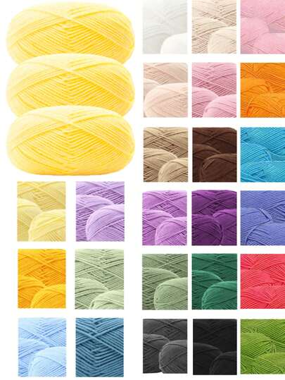 3pcs/150g 5-Ply Mixed White Acrylic Yarn, 50g Per Ply, 100% Acrylic Soft Yarn, Medium Thickness White Yarn - Ideal For Handcraft Knitting, Weaving, DIY Crafts, Knitting And Crocheting, Soft And Versatile, Suitable For DIY Crochet And Woven Bags