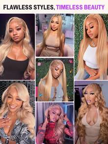 MEGALOOK 6"X5" Silky Straight Hairline Transparent Lace Front Wig, Milk Tea Brown Color - S20L - View 11